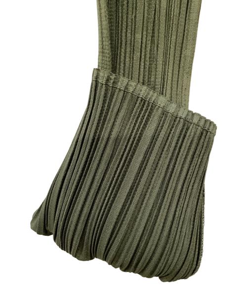 PLEATS PLEASE（プリーツプリーズ）PLEATS PLEASE (プリーツプリーズ) ハイネック サイドジップ 長袖ワンピース グリーン サイズ:3の古着・服飾アイテム