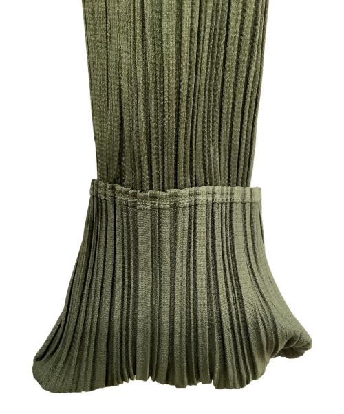 PLEATS PLEASE（プリーツプリーズ）PLEATS PLEASE (プリーツプリーズ) ハイネック サイドジップ 長袖ワンピース グリーン サイズ:3の古着・服飾アイテム