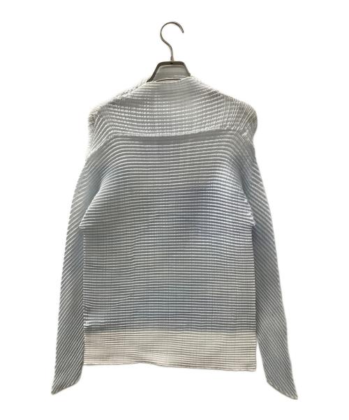 ISSEY MIYAKE（イッセイミヤケ）ISSEY MIYAKE (イッセイミヤケ) 長袖カットソー ライトブルー×ホワイト サイズ:2の古着・服飾アイテム