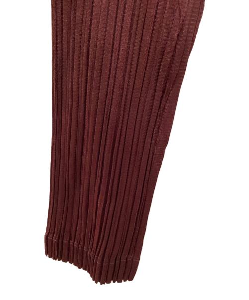 PLEATS PLEASE（プリーツプリーズ）PLEATS PLEASE (プリーツプリーズ) スキッパーシャツワンピ ワインレッド サイズ:3の古着・服飾アイテム