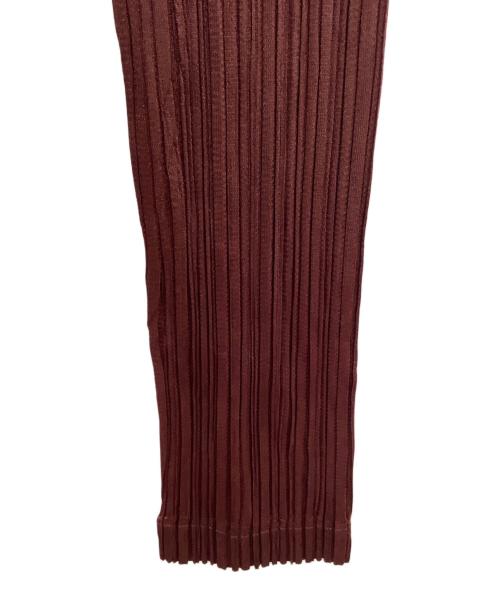 PLEATS PLEASE（プリーツプリーズ）PLEATS PLEASE (プリーツプリーズ) スキッパーシャツワンピ ワインレッド サイズ:3の古着・服飾アイテム