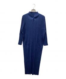 PLEATS PLEASE（プリーツプリーズ）の古着「長袖ワンピース」｜ブルー