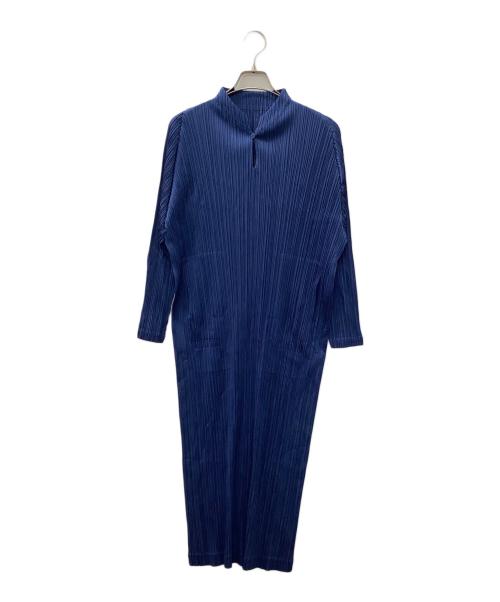 PLEATS PLEASE（プリーツプリーズ）PLEATS PLEASE (プリーツプリーズ) 長袖ワンピース ブルー サイズ:3の古着・服飾アイテム