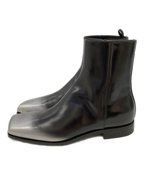 PRADA（プラダ）PRADA (プラダ) スクエアトゥーブーツ ブラック サイズ:81/2の古着・服飾アイテム