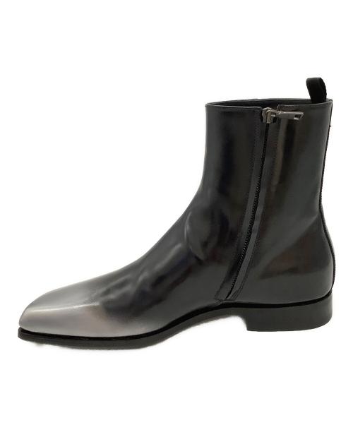 PRADA（プラダ）PRADA (プラダ) スクエアトゥーブーツ ブラック サイズ:81/2の古着・服飾アイテム