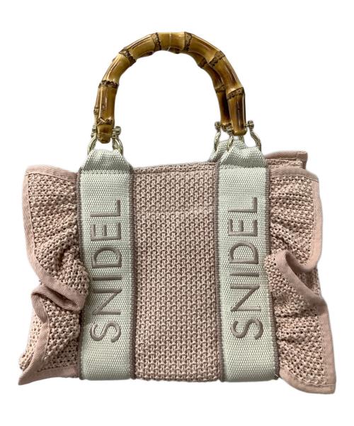 Snidel（スナイデル）Snidel (スナイデル) フリルロゴバンブーバッグ ピンクの古着・服飾アイテム