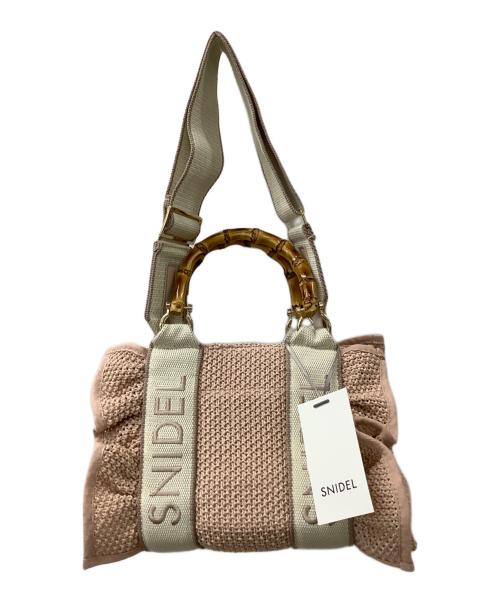 Snidel（スナイデル）Snidel (スナイデル) フリルロゴバンブーバッグ ピンクの古着・服飾アイテム