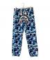 A BATHING APE（アベイシングエイプ）の古着「ABC CAMO SHARK REGULAR FIT SWEAT PANTS」｜ブルー