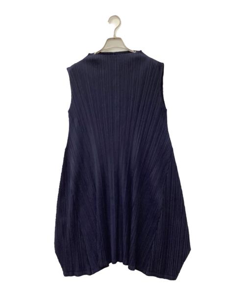 PLEATS PLEASE（プリーツプリーズ）PLEATS PLEASE (プリーツプリーズ) ノースリーブ・キャミソールワンピース ネイビー サイズ:3の古着・服飾アイテム