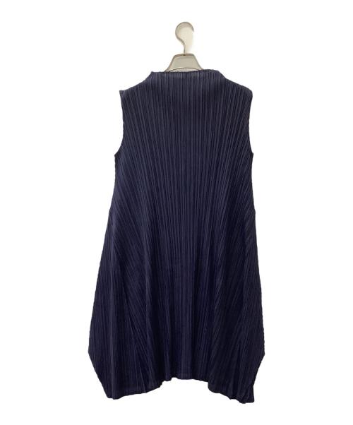 PLEATS PLEASE（プリーツプリーズ）PLEATS PLEASE (プリーツプリーズ) ノースリーブ・キャミソールワンピース ネイビー サイズ:3の古着・服飾アイテム