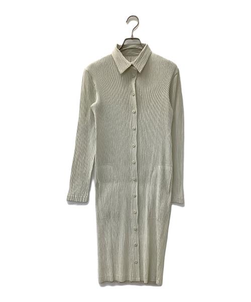 ISSEY MIYAKE（イッセイミヤケ）ISSEY MIYAKE (イッセイミヤケ) 長袖ワンピース ライトグレー サイズ:Mの古着・服飾アイテム