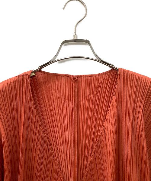 PLEATS PLEASE（プリーツプリーズ）PLEATS PLEASE (プリーツプリーズ) 薄手カーディガン オレンジ サイズ:3の古着・服飾アイテム