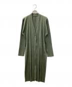 PLEATS PLEASEプリーツプリーズ）の古着「薄手カーディガン」｜黄緑