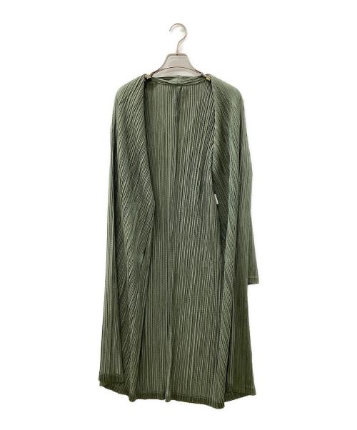 PLEATS PLEASE（プリーツプリーズ）PLEATS PLEASE (プリーツプリーズ) 薄手カーディガン 黄緑 サイズ:4の古着・服飾アイテム