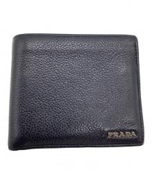 PRADA（プラダ）の古着「2つ折り財布」｜ブラック