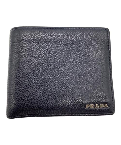 PRADA（プラダ）PRADA (プラダ) 2つ折り財布 ブラックの古着・服飾アイテム
