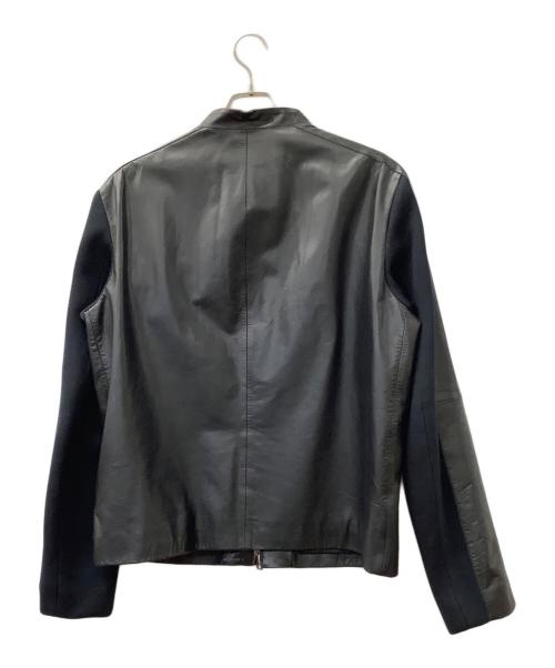 EMPORIO ARMANI（エンポリオ アルマーニ）EMPORIO ARMANI (エンポリオ アルマーニ) レザージャケット ブラック サイズ:XXLの古着・服飾アイテム