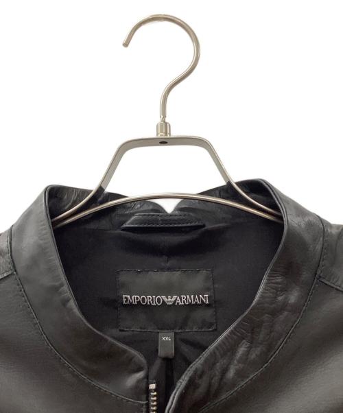 EMPORIO ARMANI（エンポリオ アルマーニ）EMPORIO ARMANI (エンポリオ アルマーニ) レザージャケット ブラック サイズ:XXLの古着・服飾アイテム