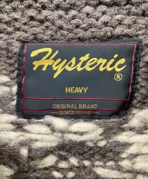hysteric（ヒステリック）hysteric (ヒステリック) ニットジャケット ブラウン×ベージュ サイズ:FREEの古着・服飾アイテム