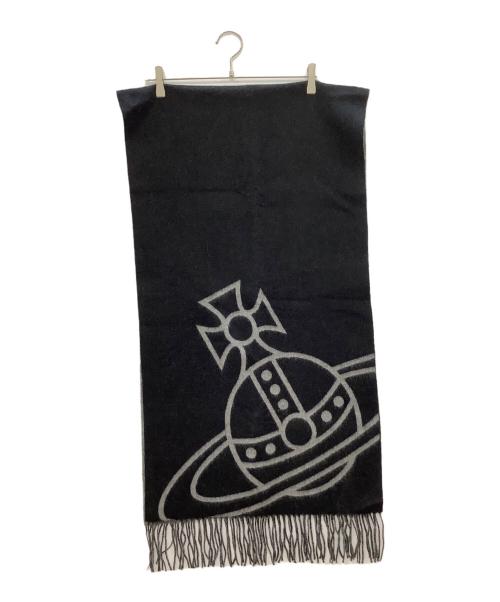 Vivienne Westwood（ヴィヴィアンウエストウッド）Vivienne Westwood (ヴィヴィアンウエストウッド) マフラー ブラック×グレーの古着・服飾アイテム