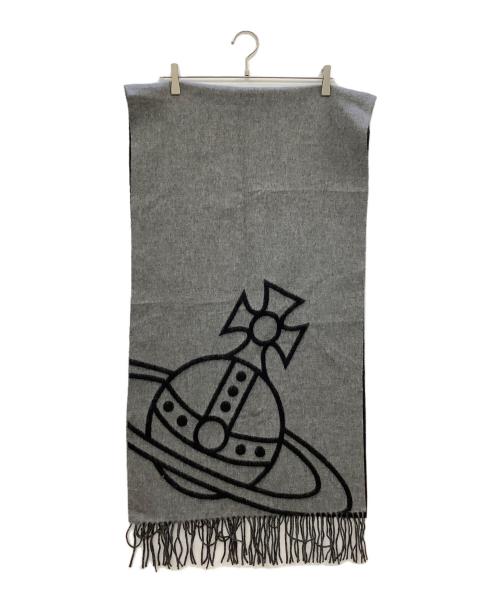 Vivienne Westwood（ヴィヴィアンウエストウッド）Vivienne Westwood (ヴィヴィアンウエストウッド) マフラー ブラック×グレーの古着・服飾アイテム