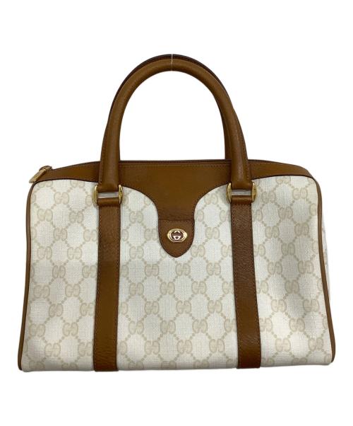 GUCCI（グッチ）GUCCI (グッチ) ミニボストンバッグ ホワイト×ブラウンの古着・服飾アイテム
