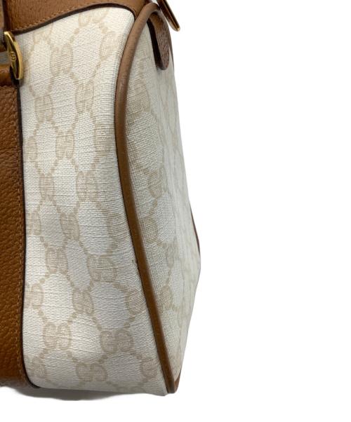 GUCCI（グッチ）GUCCI (グッチ) ミニボストンバッグ ホワイト×ブラウンの古着・服飾アイテム