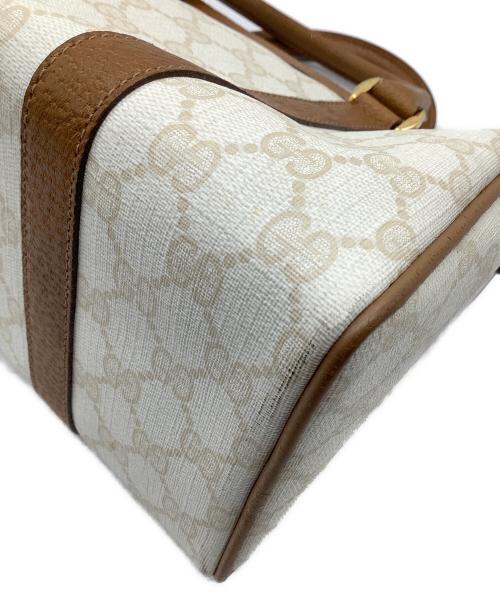GUCCI（グッチ）GUCCI (グッチ) ミニボストンバッグ ホワイト×ブラウンの古着・服飾アイテム