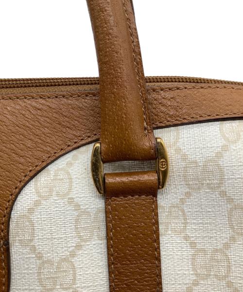 GUCCI（グッチ）GUCCI (グッチ) ミニボストンバッグ ホワイト×ブラウンの古着・服飾アイテム