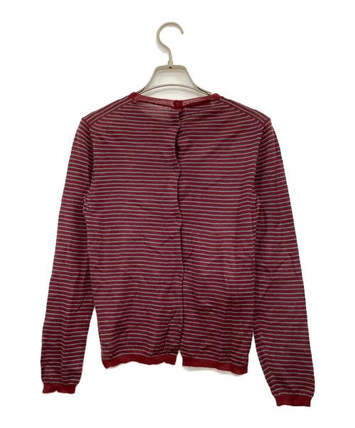 PRADA（プラダ）PRADA (プラダ) 薄手ニット レッド×ブルー サイズ:38の古着・服飾アイテム