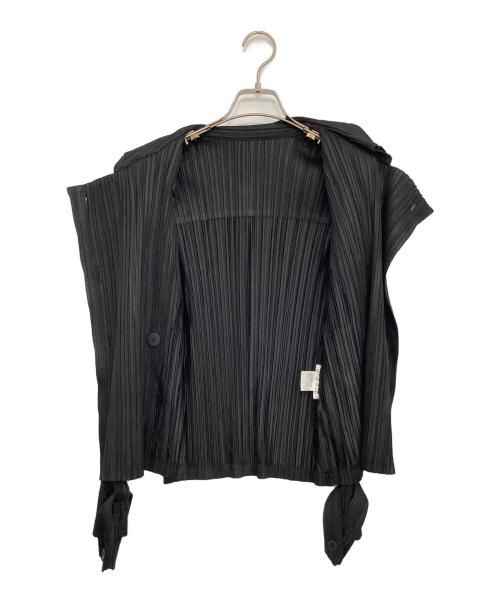 PLEATS PLEASE（プリーツプリーズ）PLEATS PLEASE (プリーツプリーズ) プリーツダブルジャケット ブラック サイズ:4の古着・服飾アイテム
