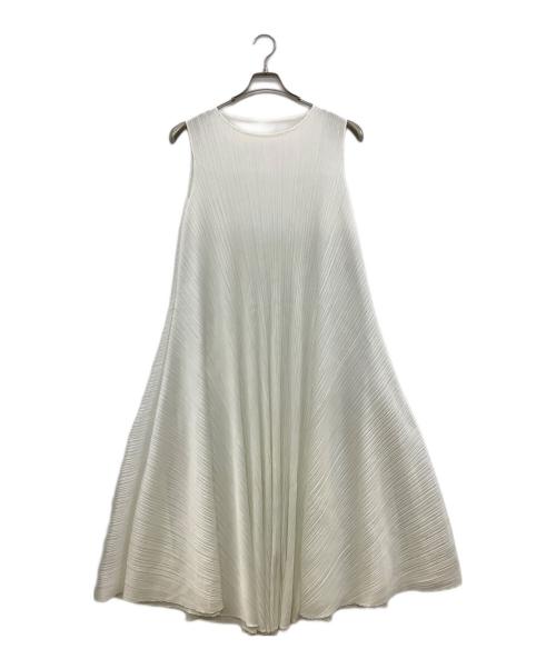 PLEATS PLEASE（プリーツプリーズ）PLEATS PLEASE (プリーツプリーズ) ノースリーブ・キャミソールワンピース アイボリー サイズ:5の古着・服飾アイテム