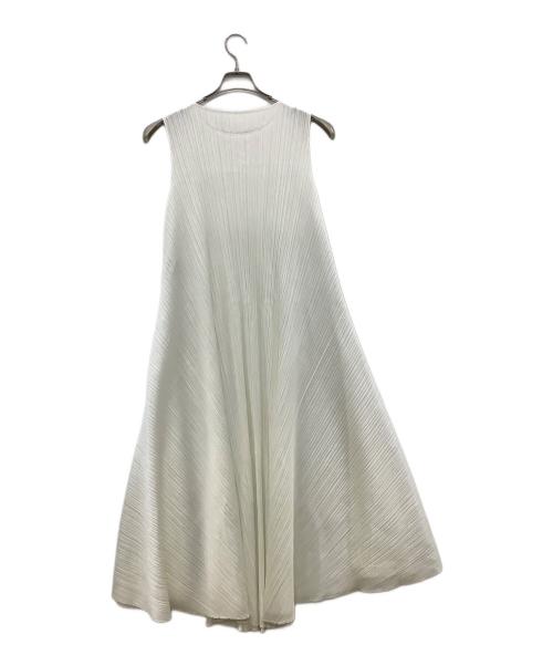 PLEATS PLEASE（プリーツプリーズ）PLEATS PLEASE (プリーツプリーズ) ノースリーブ・キャミソールワンピース アイボリー サイズ:5の古着・服飾アイテム