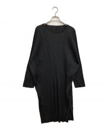 PLEATS PLEASE（プリーツプリーズ）の古着「長袖ワンピース」｜ブラック