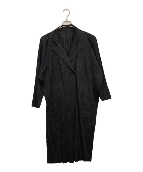 PLEATS PLEASE（プリーツプリーズ）PLEATS PLEASE (プリーツプリーズ) プリーツロングコート ブラック サイズ:2の古着・服飾アイテム