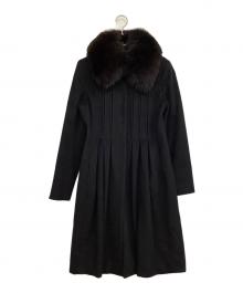 Max Mara Studio（マックスマーラ ストゥディオ）の古着「フォックスファーカラーコート」｜ブラック