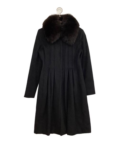 Max Mara Studio（マックスマーラ ストゥディオ）Max Mara Studio (マックスマーラ ストゥディオ) フォックスファーカラーコート ブラック サイズ:38の古着・服飾アイテム