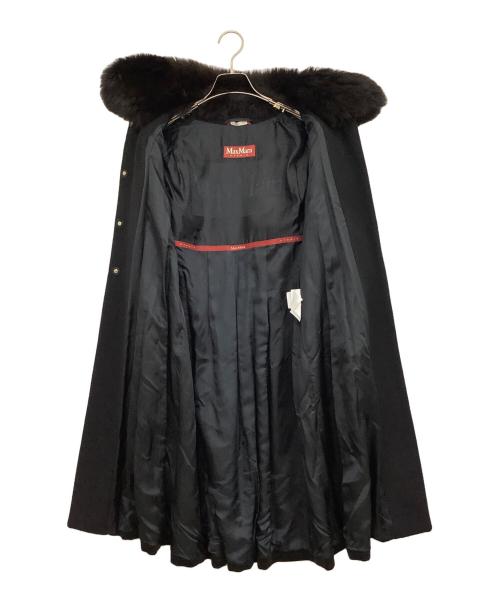 Max Mara Studio（マックスマーラ ストゥディオ）Max Mara Studio (マックスマーラ ストゥディオ) フォックスファーカラーコート ブラック サイズ:38の古着・服飾アイテム
