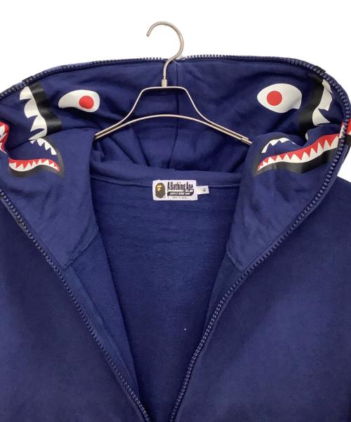 A BATHING APE（アベイシングエイプ）A BATHING APE (アベイシングエイプ) SHARK FULL ZIP HOODIE ネイビー サイズ:XLの古着・服飾アイテム