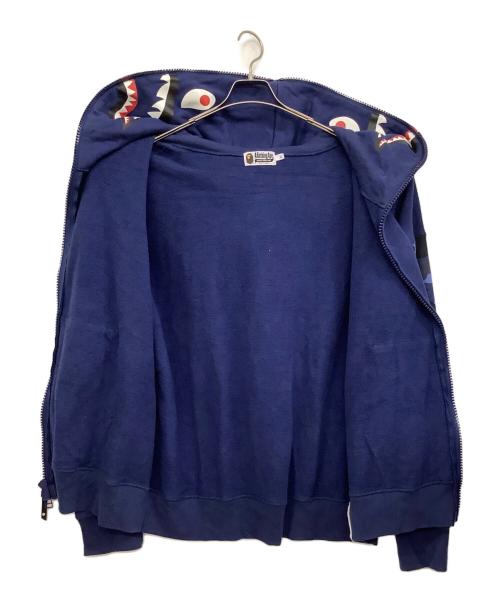A BATHING APE（アベイシングエイプ）A BATHING APE (アベイシングエイプ) SHARK FULL ZIP HOODIE ネイビー サイズ:XLの古着・服飾アイテム
