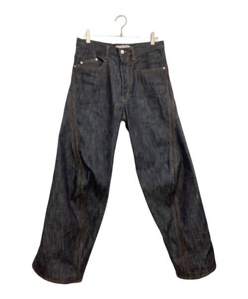 NVRFRGT（ネヴァーフォーゲット）NVRFRGT (ネヴァーフォーゲット) 3D TWISTED WIDE LEG JEANS インディゴ サイズ:2の古着・服飾アイテム