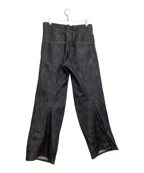 NVRFRGT（ネヴァーフォーゲット）NVRFRGT (ネヴァーフォーゲット) 3D TWISTED WIDE LEG JEANS インディゴ サイズ:2の古着・服飾アイテム