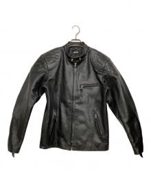 Schott（ショット）の古着「パデット シングルライダースジャケット」｜ブラック
