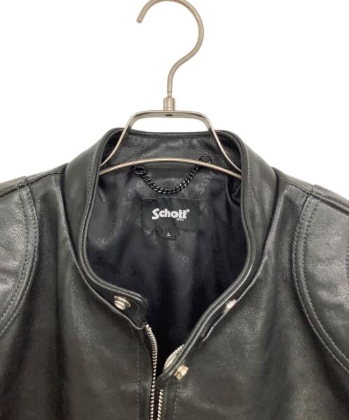 Schott（ショット）Schott (ショット) パデット シングルライダースジャケット ブラック サイズ:Lの古着・服飾アイテム