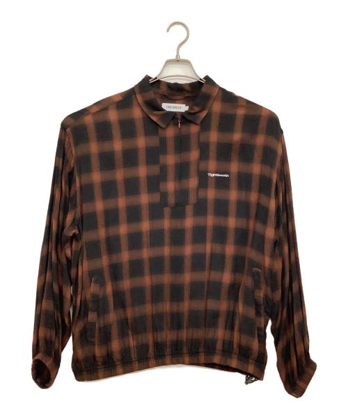 TIGHTBOOTH PRODUCTION（タイトブースプロダクション）TIGHTBOOTH PRODUCTION (タイトブースプロダクション) PLAID HALF ZIP L/S SHIRT ブラウン サイズ:Lの古着・服飾アイテム