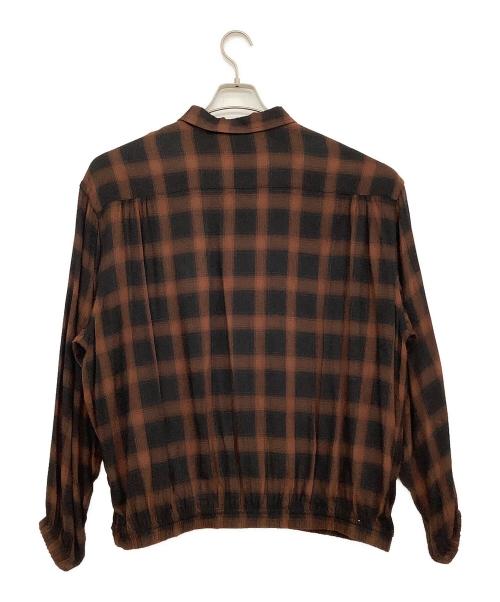 TIGHTBOOTH PRODUCTION（タイトブースプロダクション）TIGHTBOOTH PRODUCTION (タイトブースプロダクション) PLAID HALF ZIP L/S SHIRT ブラウン サイズ:Lの古着・服飾アイテム