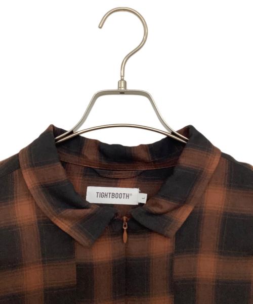 TIGHTBOOTH PRODUCTION（タイトブースプロダクション）TIGHTBOOTH PRODUCTION (タイトブースプロダクション) PLAID HALF ZIP L/S SHIRT ブラウン サイズ:Lの古着・服飾アイテム