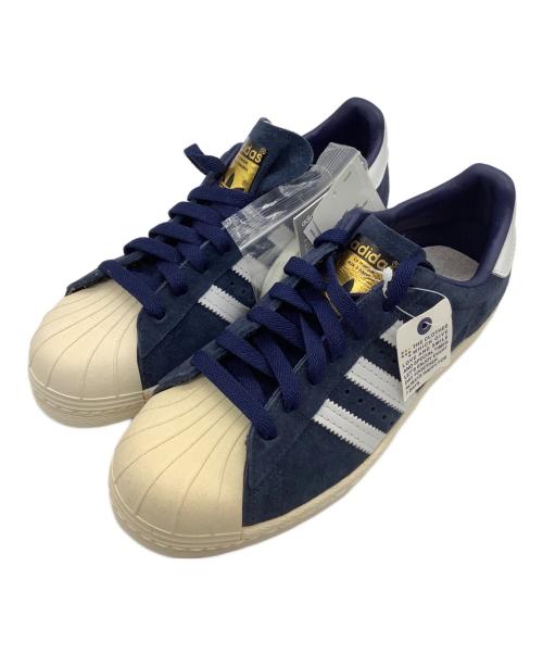 adidas（アディダス）adidas (アディダス) SUPERSTAR 80s DLX SUEDE ブルー×ホワイト サイズ:US6 未使用品の古着・服飾アイテム
