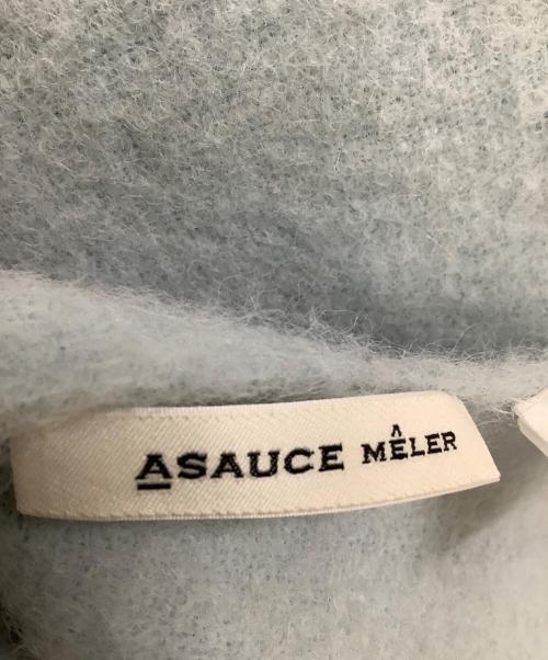 ASAUCE MELER（アソースメレ）ASAUCE MELER (アソースメレ) 大判ストール スカイブルーの古着・服飾アイテム