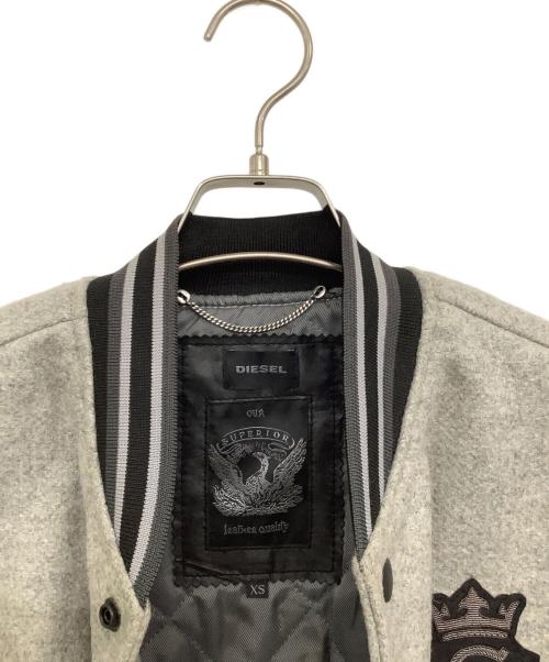 DIESEL（ディーゼル）DIESEL (ディーゼル) 袖レザースタジャン グレー サイズ:XSの古着・服飾アイテム